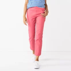 Women's Croft & Barrow® Effortless Stretch Ankle Pants -Hot Sale Adult Shop 5554717 Watermelon