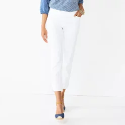 Women's Croft & Barrow® Effortless Stretch Ankle Pants -Hot Sale Adult Shop 5554717 White