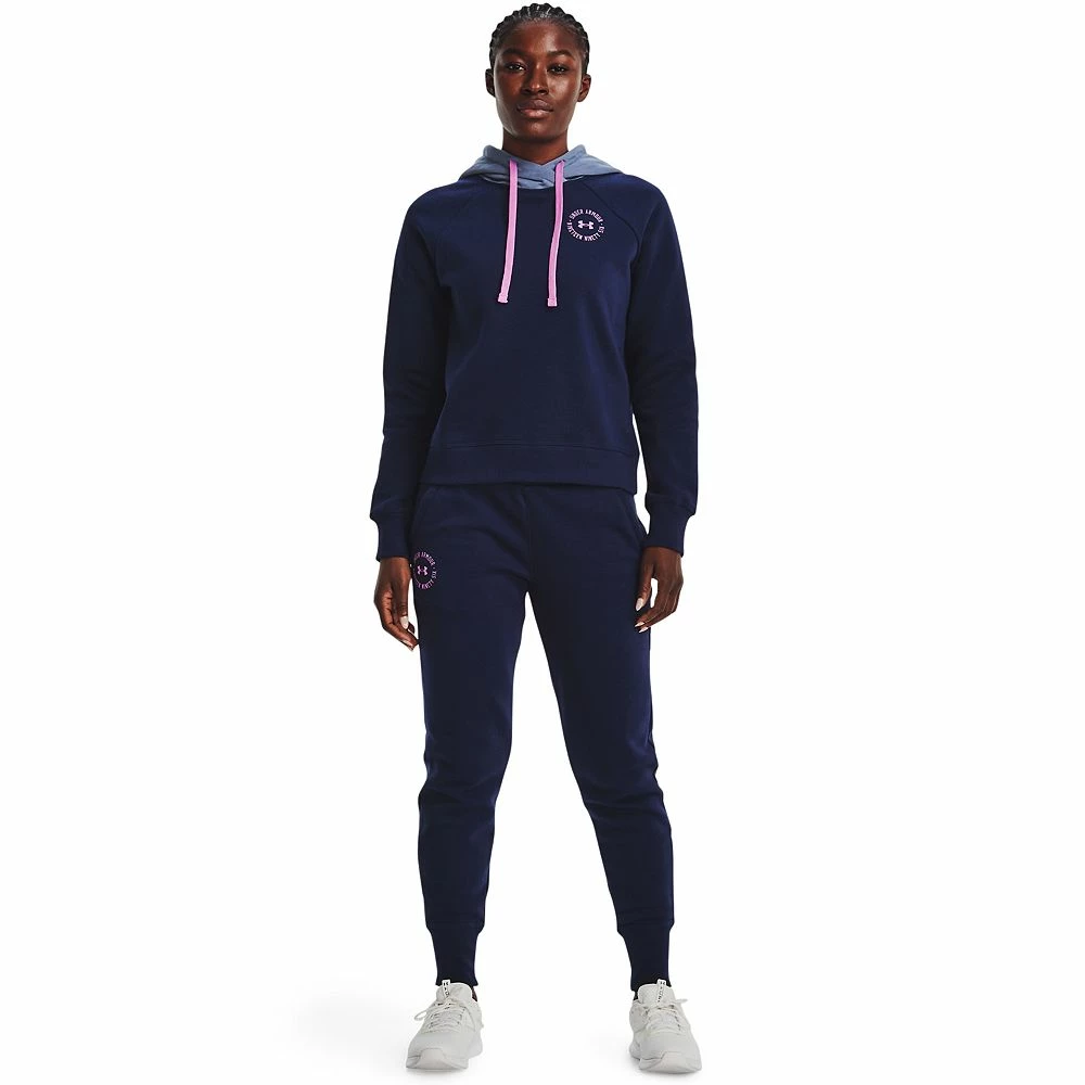 Women's Under Armour Rival Fleece Colorblock Hoodie 5 Women's Under Armour Rival Fleece Colorblock Hoodie - Image 5