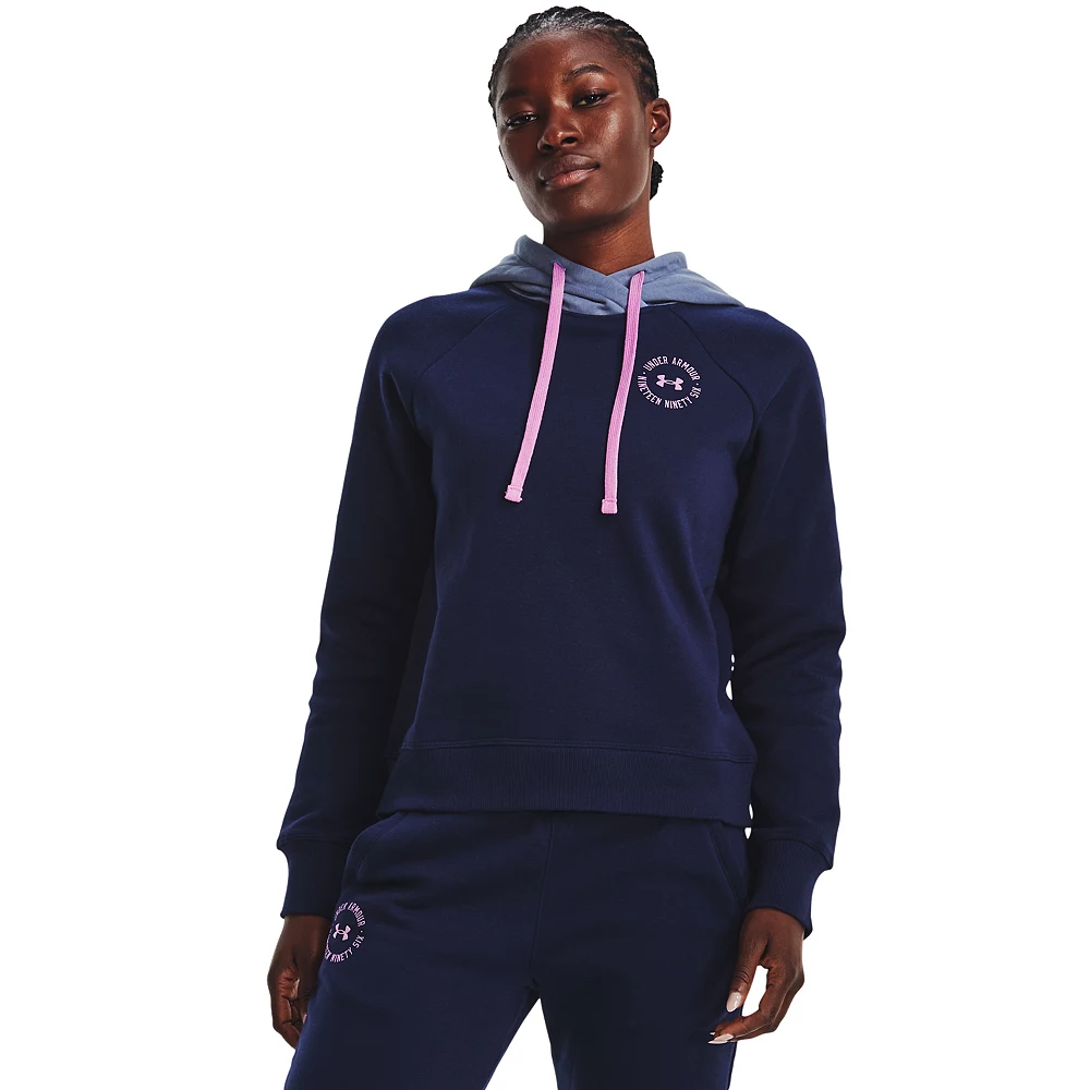 Women's Under Armour Rival Fleece Colorblock Hoodie 3 Women's Under Armour Rival Fleece Colorblock Hoodie - Image 3