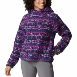 Women's Columbia West Bend™ Sherpa Hoodie -Hot Sale Adult Shop 5557422 Dark Sapphire Prnt