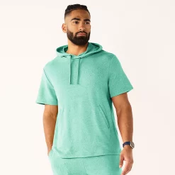 Men's Tek Gear® French Terry Short-Sleeve Hoodie -Hot Sale Adult Shop 5561873 Aqua Stone