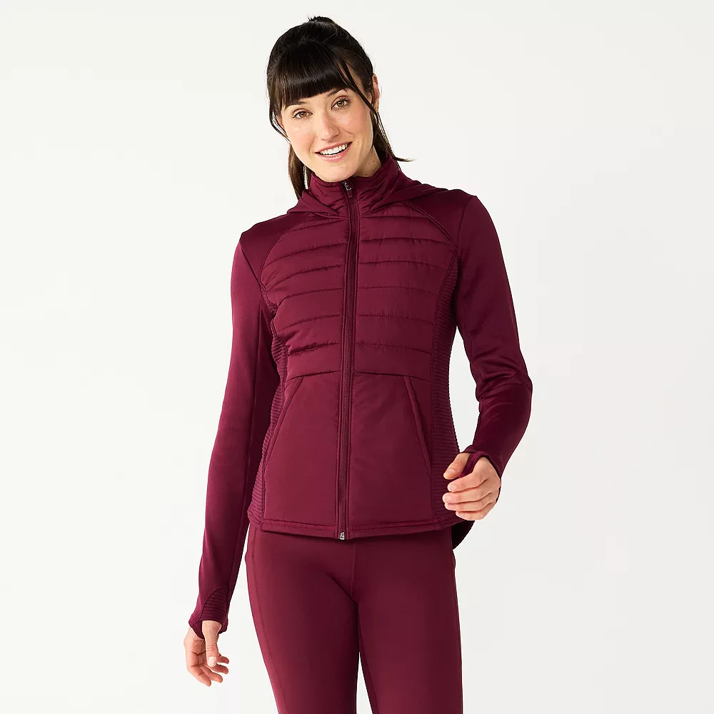 Women's Tek Gear® Hooded Mixed-Media Jacket 8 Women's Tek Gear® Hooded Mixed-Media Jacket - Image 8