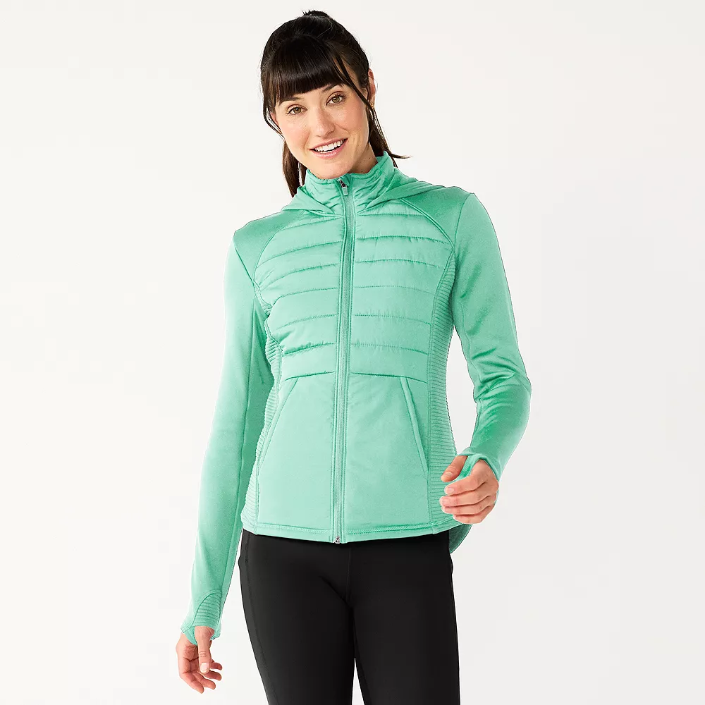 Women's Tek Gear® Hooded Mixed-Media Jacket 2 Women's Tek Gear® Hooded Mixed-Media Jacket - Image 2