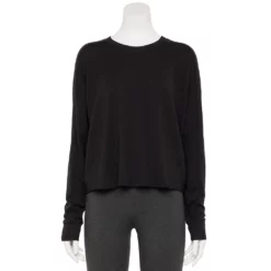 Women's Tek Gear® Easy French Terry Raw-Seam Tee -Hot Sale Adult Shop 5562562 Black