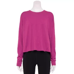 Women's Tek Gear® Easy French Terry Raw-Seam Tee -Hot Sale Adult Shop 5562562 Fantasy Berry