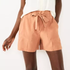 Women's Nine West High-Waisted Paperbag Utility Shorts -Hot Sale Adult Shop 5562607 Mocha Frosting