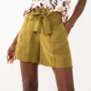 Women's Nine West High-Waisted Paperbag Utility Shorts