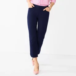 Petite Croft & Barrow® Effortless Stretch Ankle Pants -Hot Sale Adult Shop 5562724 Navy