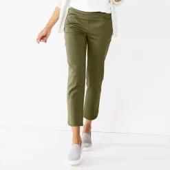 Petite Croft & Barrow® Effortless Stretch Ankle Pants -Hot Sale Adult Shop 5562724 Olive
