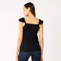 Women's Nine West Tiered Flutter Sleeveless Top -Hot Sale Adult Shop 5562896 ALT