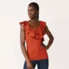 Women's Nine West Tiered Flutter Sleeveless Top