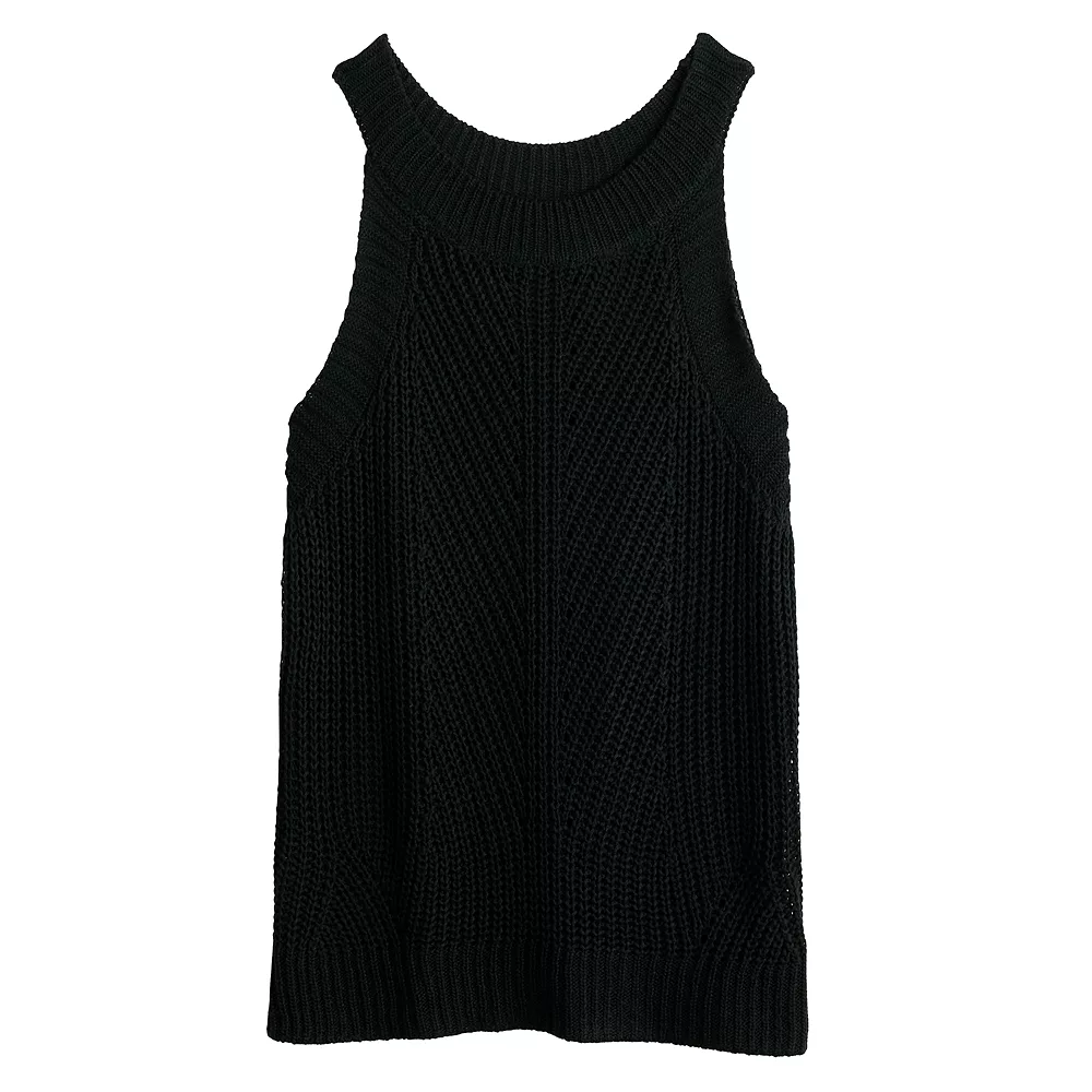 Women's Nine West High-Neck Cutaway Sweater Tank 6 Women's Nine West High-Neck Cutaway Sweater Tank - Image 6