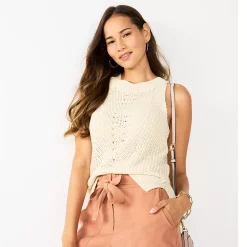 Women's Nine West High-Neck Cutaway Sweater Tank 9 Women's Nine West High-Neck Cutaway Sweater Tank -Hot Sale Adult Shop 5566564 Lemon Frost