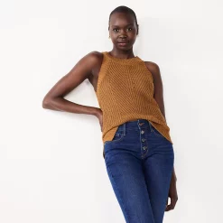 Women's Nine West High-Neck Cutaway Sweater Tank 8 Women's Nine West High-Neck Cutaway Sweater Tank -Hot Sale Adult Shop 5566564 Tamala Brown