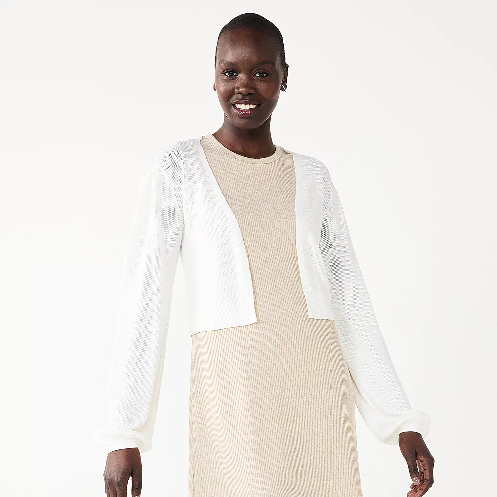 Women's Nine West Balloon Sleeve Open Front Cardigan 3 Women's Nine West Balloon Sleeve Open Front Cardigan - Image 3