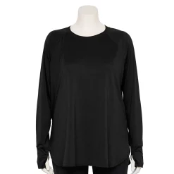 Plus Size Tek Gear® Long Sleeve Tunic -Hot Sale Adult Shop 5567838 Black