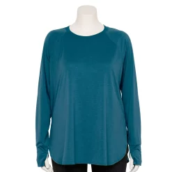 Plus Size Tek Gear® Long Sleeve Tunic -Hot Sale Adult Shop 5567838 Blue Crayon