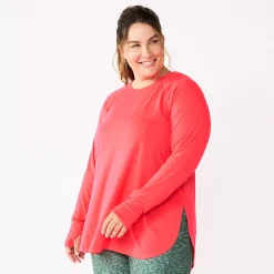 Plus Size Tek Gear® Long Sleeve Tunic -Hot Sale Adult Shop 5567838 Fanatic Pink