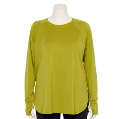 Plus Size Tek Gear® Long Sleeve Tunic -Hot Sale Adult Shop 5567838 Lime Verbena