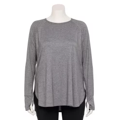 Plus Size Tek Gear® Long Sleeve Tunic -Hot Sale Adult Shop 5567838 Smokey Slate