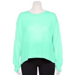 Plus Size Tek Gear® Crewneck Crop Tee -Hot Sale Adult Shop 5567897 Shy Green
