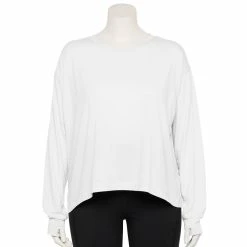 Plus Size Tek Gear® Crewneck Crop Tee -Hot Sale Adult Shop 5567897 White
