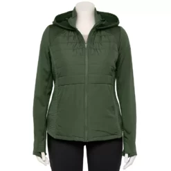 Plus Size Tek Gear® Hooded Mixed-Media Jacket -Hot Sale Adult Shop 5567937 Esta Olive