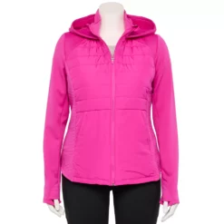 Plus Size Tek Gear® Hooded Mixed-Media Jacket -Hot Sale Adult Shop 5567937 Fuchsia Cashmere
