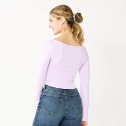 Juniors' SO® Ruched Solid Crop Top -Hot Sale Adult Shop 5568479 ALT