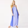 Petite Nine West Halter Neck Colorblock Maxi Dress