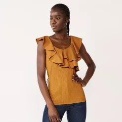 Petite Nine West Ruffle Neck Top -Hot Sale Adult Shop 5570512 Light Bronze