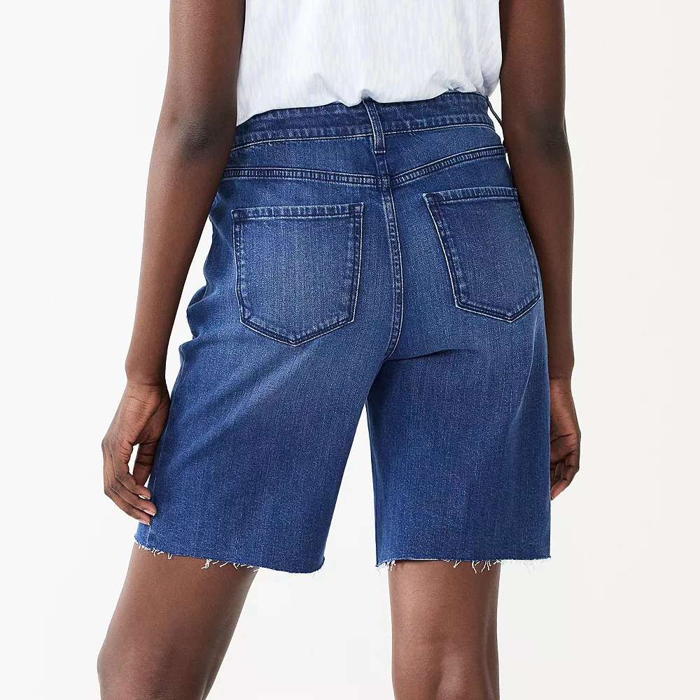 Women's Nine West High Rise Bermuda Boyfriend Shorts 4 Women's Nine West High Rise Bermuda Boyfriend Shorts - Image 4