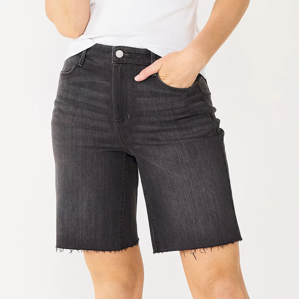 Women's Nine West High Rise Bermuda Boyfriend Shorts 3 Women's Nine West High Rise Bermuda Boyfriend Shorts - Image 3