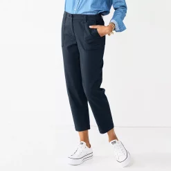 Petite Croft & Barrow® Utility Ankle Pants -Hot Sale Adult Shop 5570586 Navy