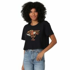 Women's Wrangler Boyfriend Cropped Graphic Tee -Hot Sale Adult Shop 5571645 Black Eagle