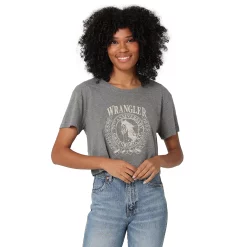 Women's Wrangler Boyfriend Cropped Graphic Tee -Hot Sale Adult Shop 5571645 Grey Wrangler Horse