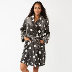 Women's Sonoma Goods For Life® Short Plush Robe -Hot Sale Adult Shop 5574694 Gray Celestial