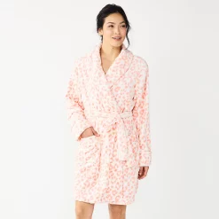 Women's Sonoma Goods For Life® Short Plush Robe -Hot Sale Adult Shop 5574694 Pink Animal