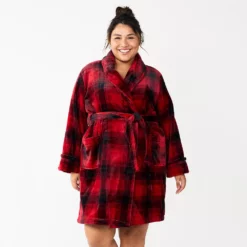 Plus Size Sonoma Goods For Life® Short Plush Robe -Hot Sale Adult Shop 5574695 Buffalo Check