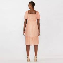Women's LC Lauren Conrad Puff-Sleeve Smocked Midi Dress -Hot Sale Adult Shop 5577677 ALT3