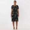 Women's LC Lauren Conrad Puff-Sleeve Smocked Midi Dress