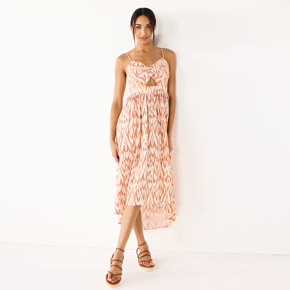 Women's Nine West Twist Front High-Low Midi Dress 2 Women's Nine West Twist Front High-Low Midi Dress - Image 2