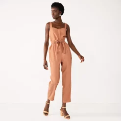 Women's Nine West Sweetheart Tapered Jumpsuit -Hot Sale Adult Shop 5578686 Mocha Frosting