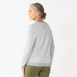 Women's Croft & Barrow® Classic V-Neck Cable Sweater -Hot Sale Adult Shop 5579426 ALT