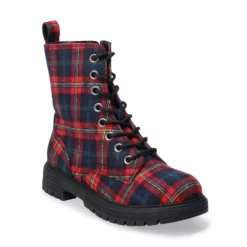 SO® Reindeer Women's Combat Boots -Hot Sale Adult Shop 5579850 Plaid