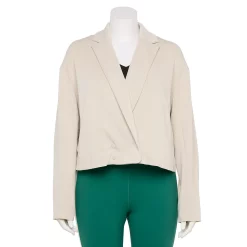 Plus Size FLX Double-Breasted Crop Blazer