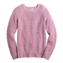 Women's Croft & Barrow® Crewneck Cable Sweater -Hot Sale Adult Shop 5582065 ALT5