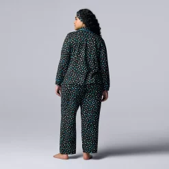 Plus Size Simply Vera Vera Wang Cozy 3-pc. Long Sleeve Pajama Shirt, Pajama Pants & Matching Headband Sleep Set -Hot Sale Adult Shop 5582802 ALT