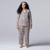 Plus Size Simply Vera Vera Wang Cozy 3-pc. Long Sleeve Pajama Shirt, Pajama Pants & Matching Headband Sleep Set
